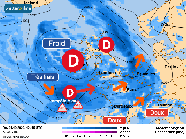 Carte météo Europe du 01/10/2020 à 1812