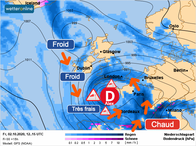 Carte météo Europe du 02/10/2020 à 1812