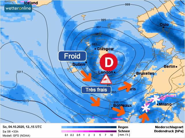 Carte météo Europe du 04/10/2020 à 1812