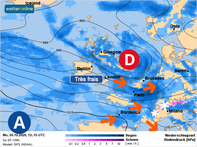 Carte météo Europe du 05/10/2020 à 1812