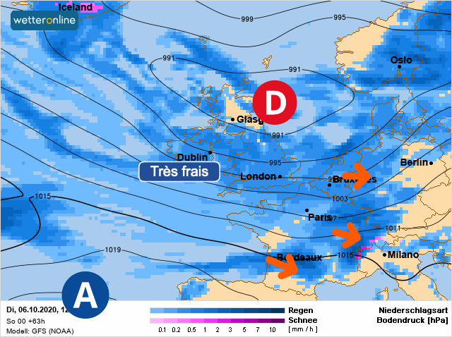Carte météo Europe du 06/10/2020 à 1812