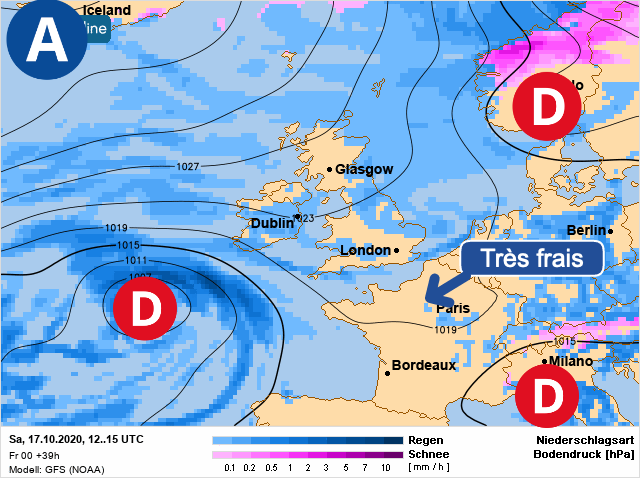 Carte météo Europe du 17/10/2020 à 1812