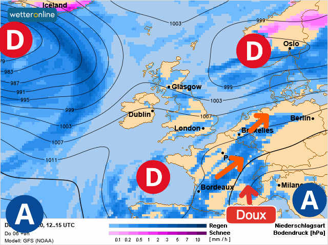 Carte météo Europe du 22/10/2020 à 1812
