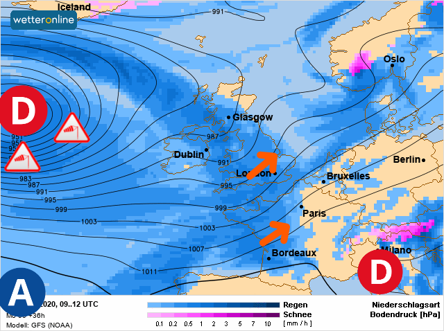 Carte météo Europe du 27/10/2020 à 1812
