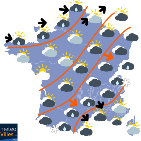 Carte de la situation météo