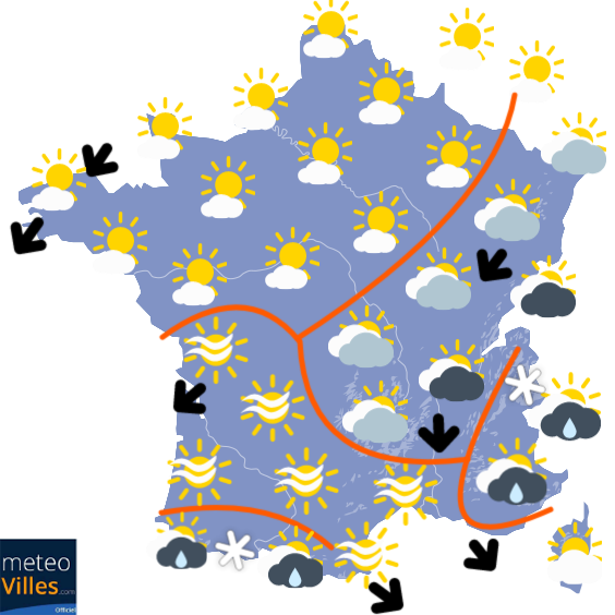 Carte de la situation météo