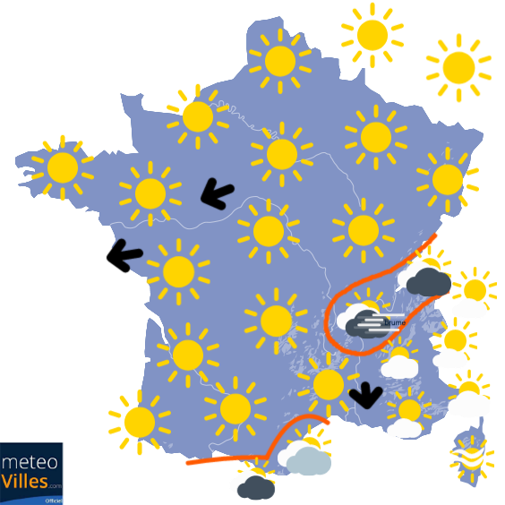 Carte de la situation météo