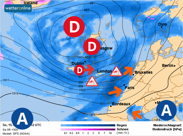 Carte météo Europe du 15/11/2020 à 1812