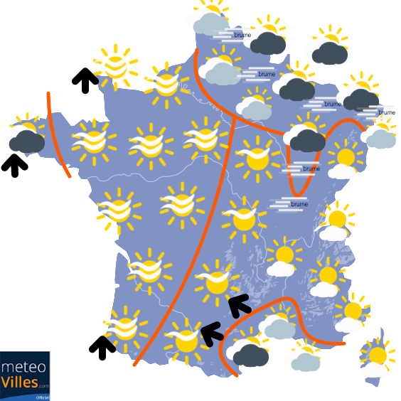 Carte de prévisions du temps