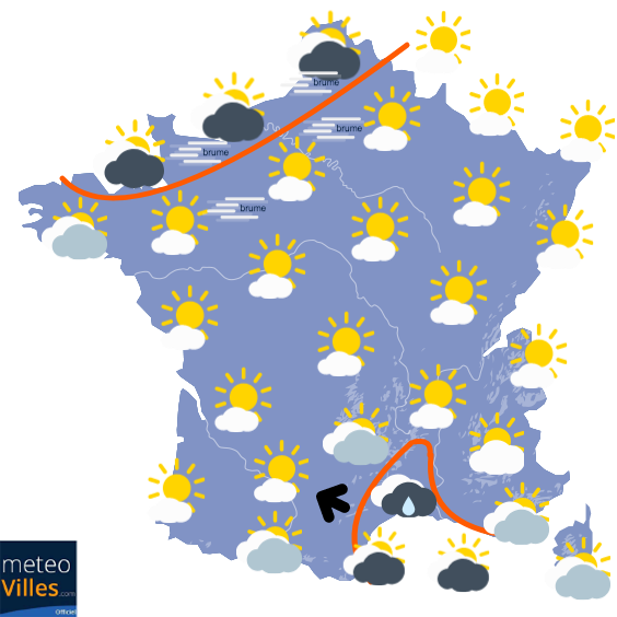 Carte de la situation météo