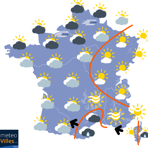 Carte de la situation météo