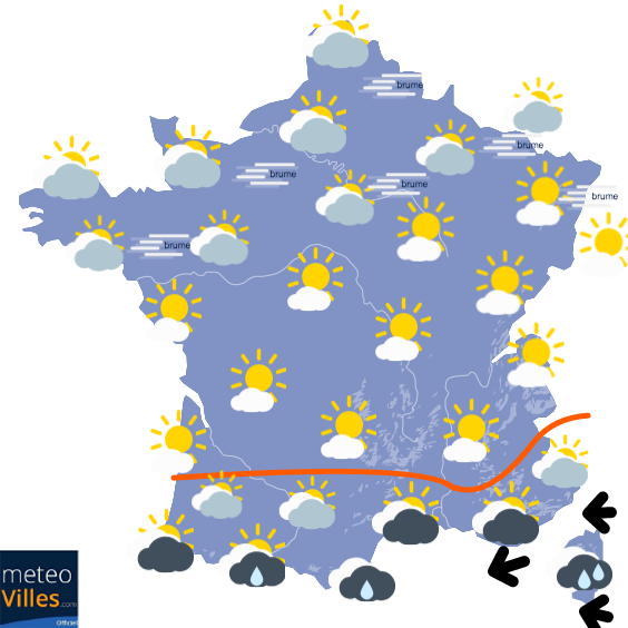 Carte de la situation météo