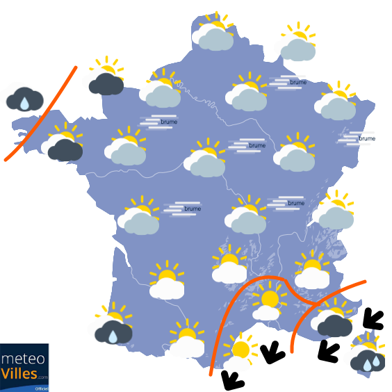 Carte de la situation météo