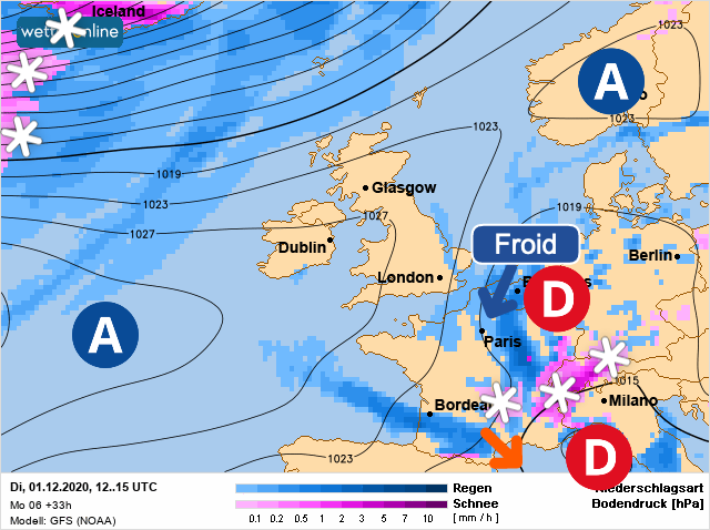 Carte météo Europe du 01/12/2020 à 1812