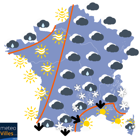 Carte de la situation météo