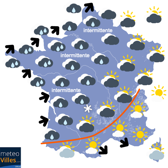 Carte de la situation météo