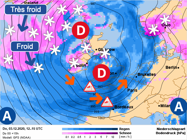 Carte météo Europe du 03/12/2020 à 1812