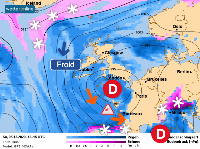 Carte météo Europe du 05/12/2020 à 1812