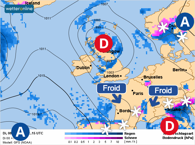 Carte météo Europe du 08/12/2020 à 1812