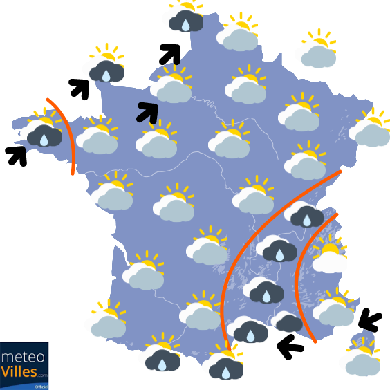Carte de la situation météo