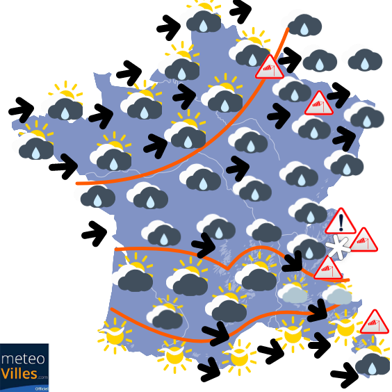 Carte de la situation météo