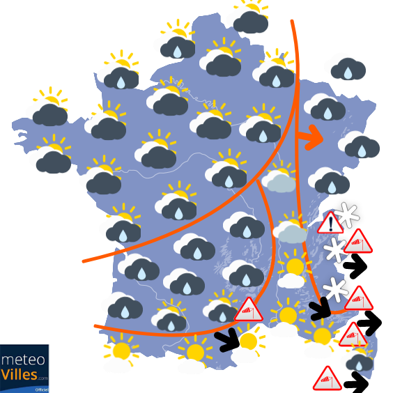 Carte de la situation météo