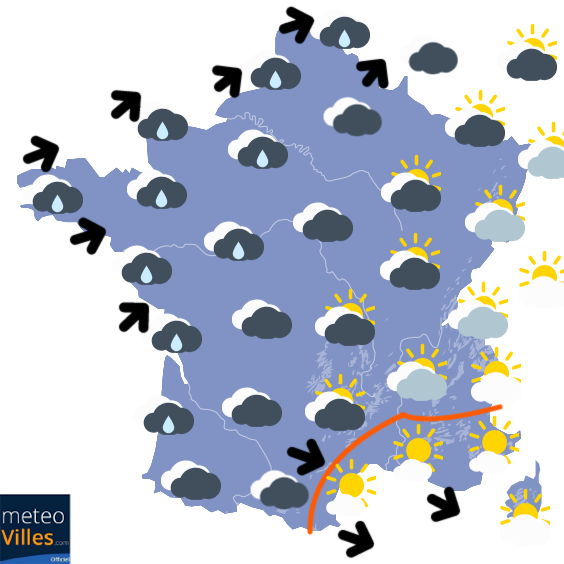 Carte de la situation météo