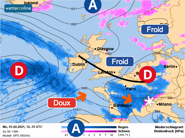 Carte météo Europe du 01/02/2021 à 1812