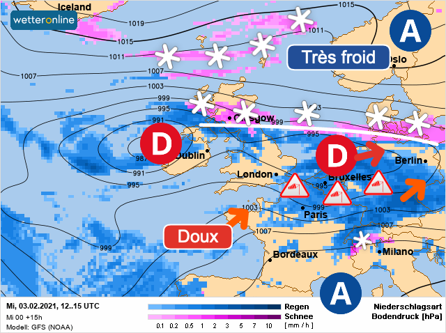 Carte météo Europe du 03/02/2021 à 1812