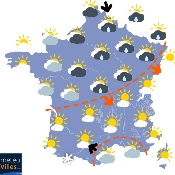 Carte de la situation météo