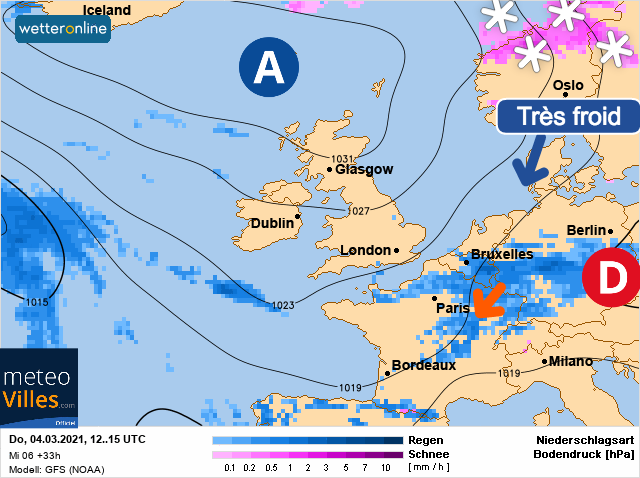 Carte météo Europe du 04/03/2021 à 1812