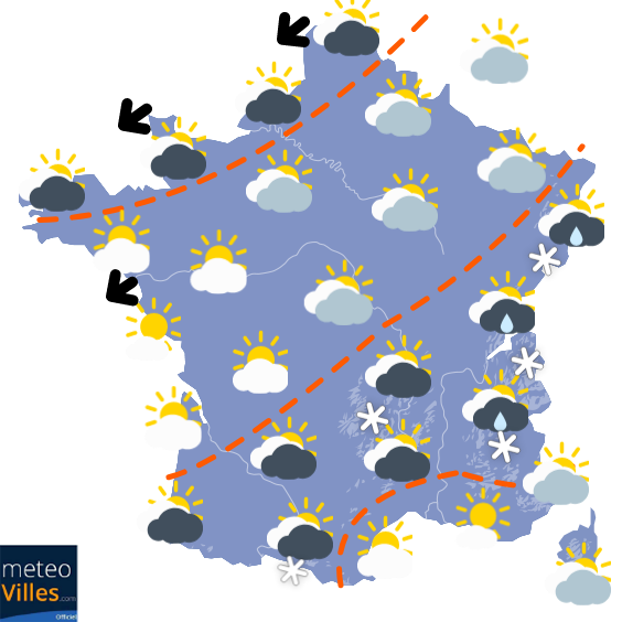 Carte de la situation météo