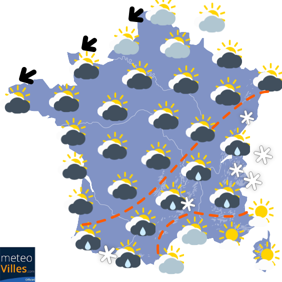 Carte de la situation météo