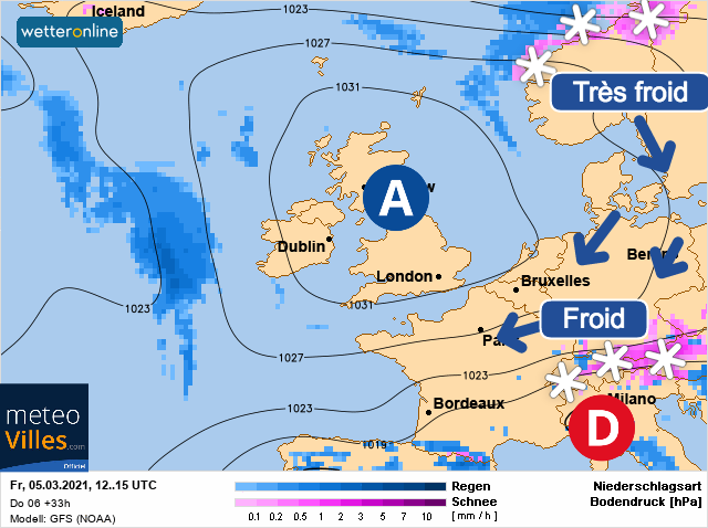 Carte météo Europe du 05/03/2021 à 1812