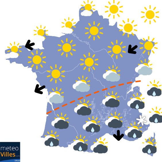Carte de la situation météo