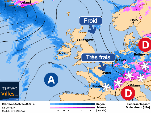 Carte météo Europe du 15/03/2021 à 1812