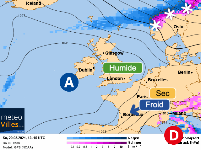 Carte météo Europe du 20/03/2021 à 1812