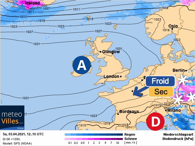 Carte météo Europe du 03/04/2021 à 1812
