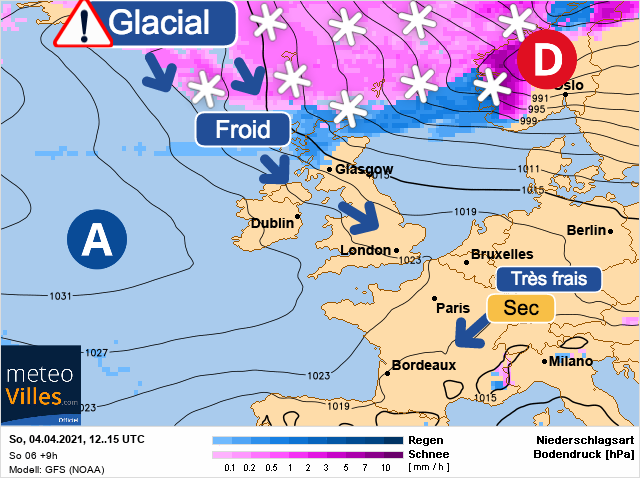 Carte météo Europe du 04/04/2021 à 1812