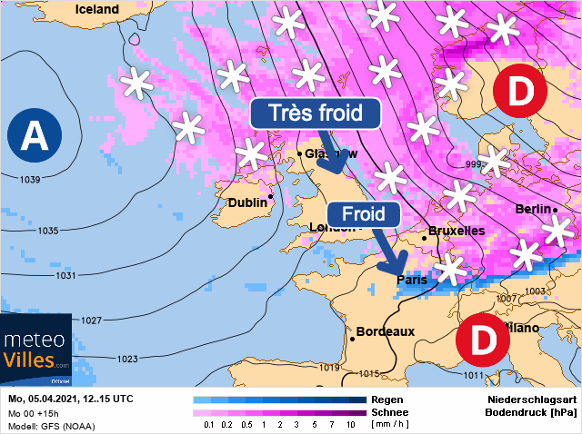 Carte météo Europe du 05/04/2021 à 1812