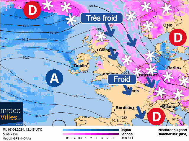 Carte météo Europe du 07/04/2021 à 1812