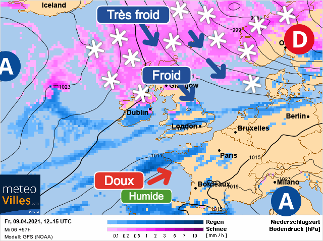 Carte météo Europe du 09/04/2021 à 1812