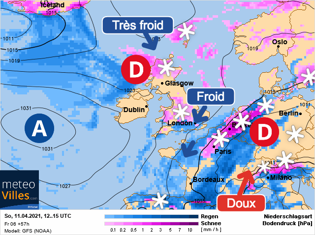 Carte météo Europe du 11/04/2021 à 1812