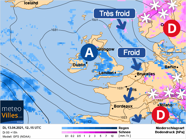 Carte météo Europe du 13/04/2021 à 1812