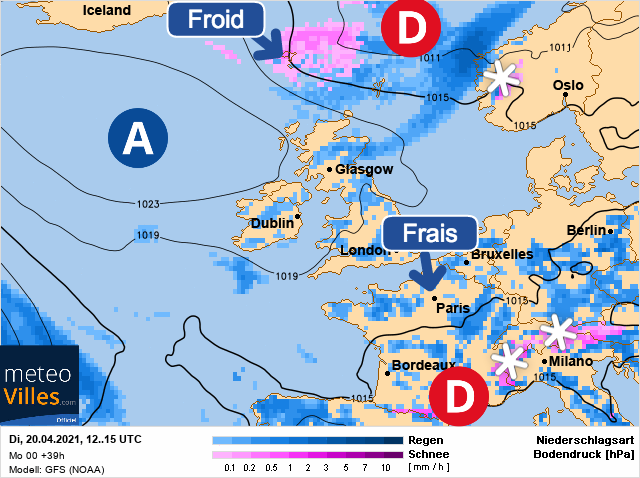 Carte météo Europe du 20/04/2021 à 1812
