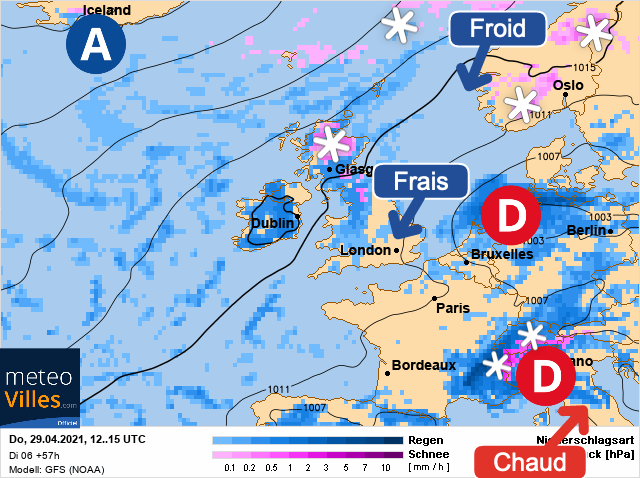 Carte météo Europe du 29/04/2021 à 1812