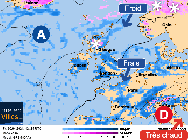 Carte météo Europe du 30/04/2021 à 1812