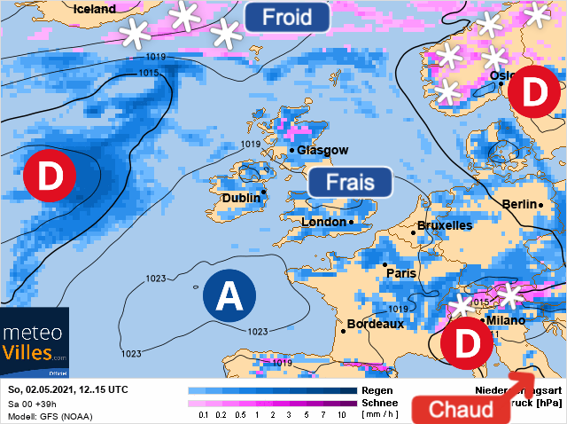 Carte météo Europe du 02/05/2021 à 1812