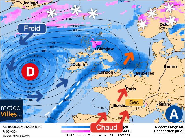 Carte météo Europe du 08/05/2021 à 1812