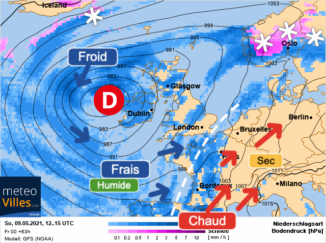 Carte météo Europe du 09/05/2021 à 1812